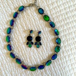 Coldwater Creek Y2K Multicolor Necklace and Earring Set